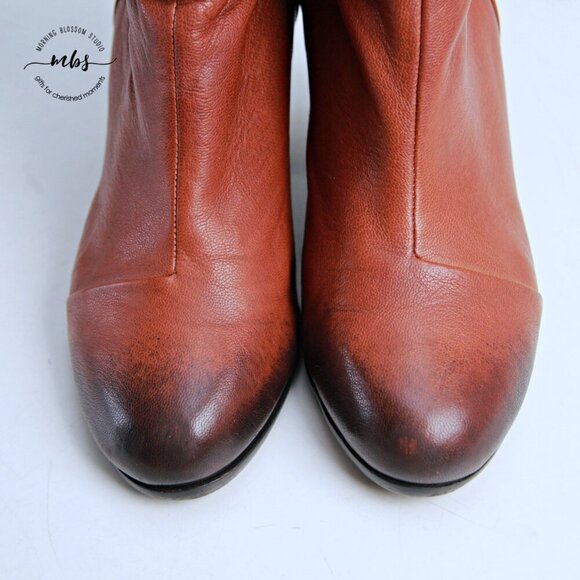 Vince Camuto Hadley Leather Heel Ankle Boots Brown Women 8 - Picture 9 of 13